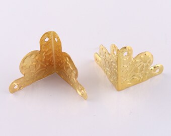 Corner Protector Gold 30mm Jewelry Box Corner Cabinet Corner Book Protect Corners Box Corners Decorative Corner Bracket 20pcs