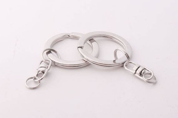 10pcs star key ring silver Split Key Ring Charms Connector Keychain Rings