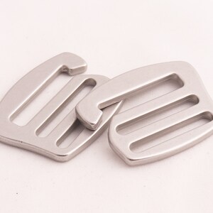 G Hook Metal Belt Buckle Backpack Strap Buckle Bra Slider Adjuster Belt Slider Matte Silver 1''inch25mm 6pcs image 3