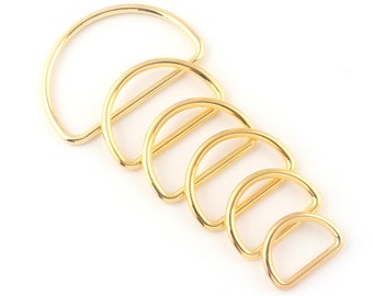 10 pcs-Gold 20mm 25mm 30mm 32mm 35mm 50mm Metal Non Welded D Ring Buckles for Hand Bag Webbing Strap Clothes