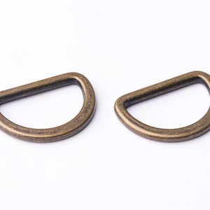 10pcs 3/4&quot;(19mm) Flat D-ring Bronze D Ring Buckles Purse D Rings Dee Rings Metal D ring purse ring D buckles