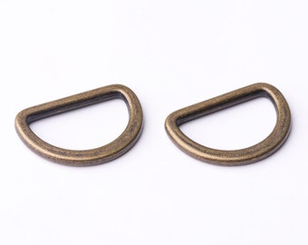 10pcs 3/4"(19mm) Flat D-ring Bronze D Ring Buckles Purse D Rings Dee Rings Metal D ring purse ring D buckles
