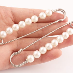 Safety Pin Brooch Pearl Brooch Safety Pins Bar Pins charm brooch Safety Broochs Women Jewelry 85mm 8pcs
