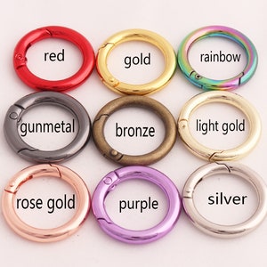 Spring Ring O Rings Spring Clasp Hook Push Gate Ring Round Spring O ring Push Snap Hooks 28*20mm(od*id) 10pcs