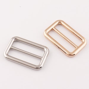 Rectangular Adjuster buckle Metal Slide Buckle adjuster  Strap buckle Strap slider strap adjuster for forClosures & Fasteners 6pcs