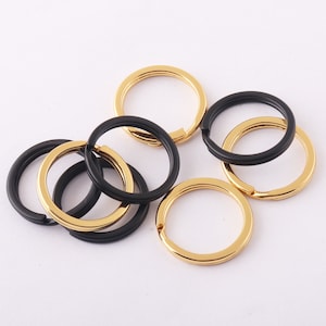 20mm Round Split Key Ring Black Split Keyrings Gold Split Rings Double Loops Flat Key rings keychain ring Split Keyring Findings