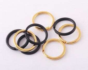 20mm Round Split Key Ring Negro Split Keyrings Oro Split Rings Double Loops Anillos de llaveros planos Llavero Split Keyring Hallazgos