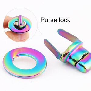 Rainbow Purse Lock 27*21mm Twists purse turn lock clutch lock bag lock purse feet twist lock for bags handbags sewing
