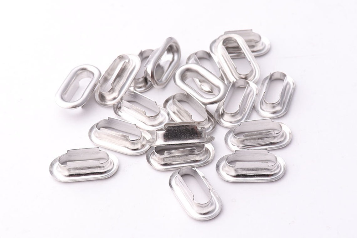 50set Oval Eyelet Grommets With Washer 7mm14mm Silver Etsy