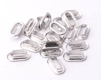 50set Oval Eyelet Grommets with washer 7mm*14mm Silver Grommets Eyelets Metal eyelets For bag purse making