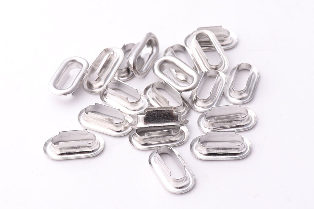 50set Oval Eyelet Grommets with washer 7mm*14mm Silver Grommets Eyelets Metal eyelets For bag purse making