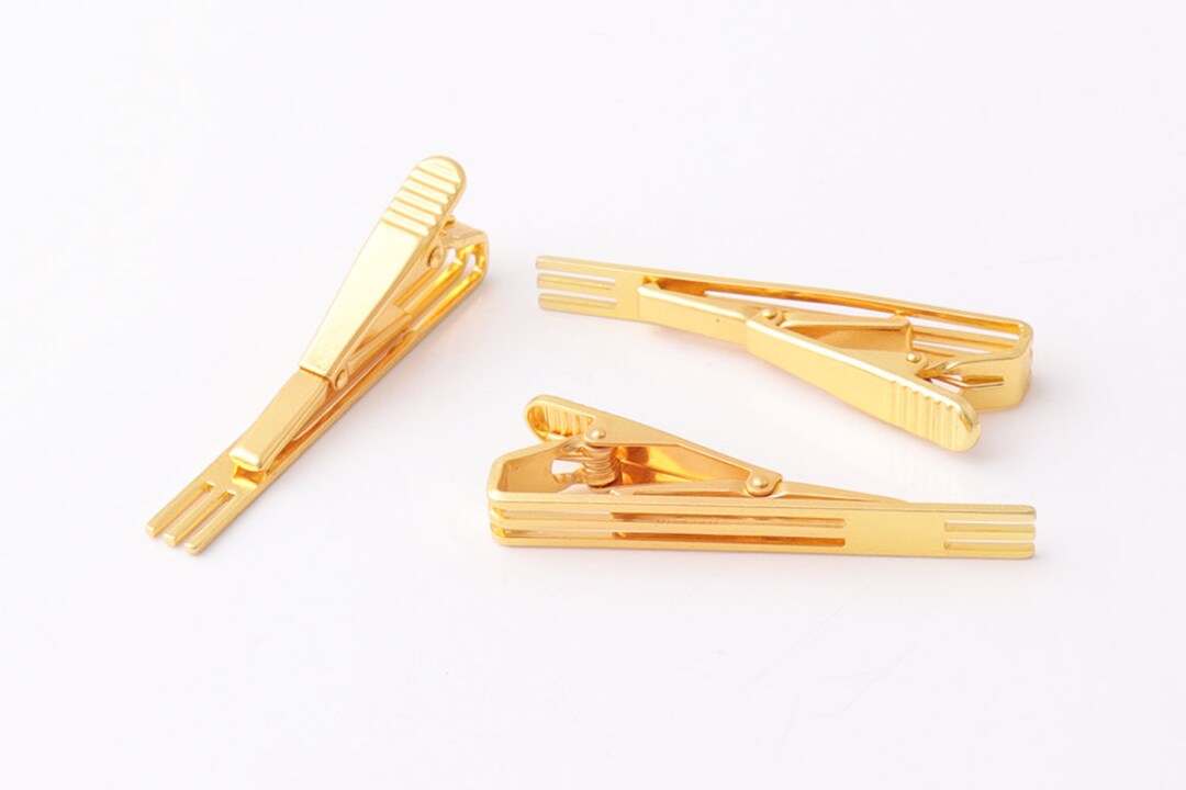 2pcs Tie Clip Gold Plated Tie Bar 506mm Tie Pin Gold Tie Tacks Gift for