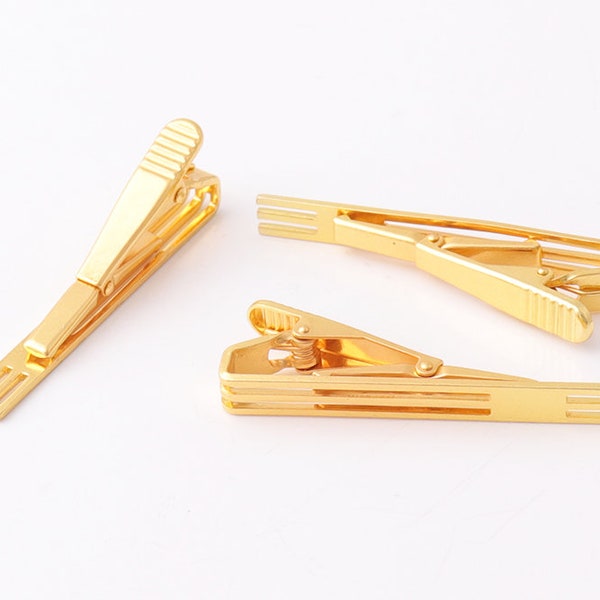 2pcs Krawattennadel Gold überzogene Traverse 50 * 6mm Krawatte Pin gold Krawatte Reißzwecken Geschenk für Männer