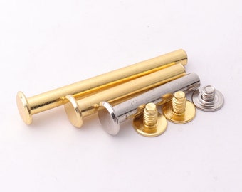 10set Gold Silver Screw rivets Chicago screw concho screw Screws Rivet studs screwed studs Chicago screw studs Snap Rivet Books Butt Screw