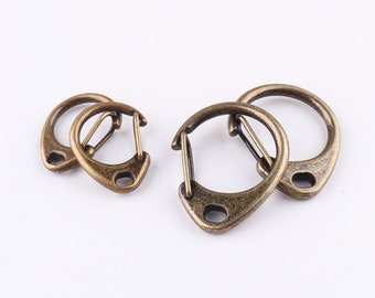 Bronze Spring Clasp Self Closing Snap Hooks Carabiner Hook Push Gate Snap Hook Lobster Clasps Hooks Clips Lanyard Clip Lobster Claw 10pcs