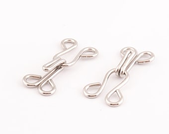 30set Large Hook and Eye clasp 13mm wide Hook and Eyes Fasteners for Dresses Shirts and Bras