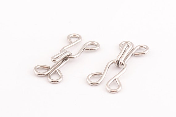 30set Large Hook and Eye Clasp 13mm Wide Hook and Eyes Fasteners for  Dresses Shirts and Bras 