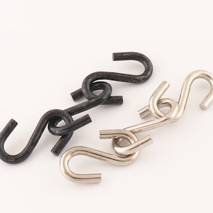 Pequeño S Hook Board Disc Hanger Family Board S Hook S cierre firmar ganchos de cortina de hardware, plata y negro 10pcs