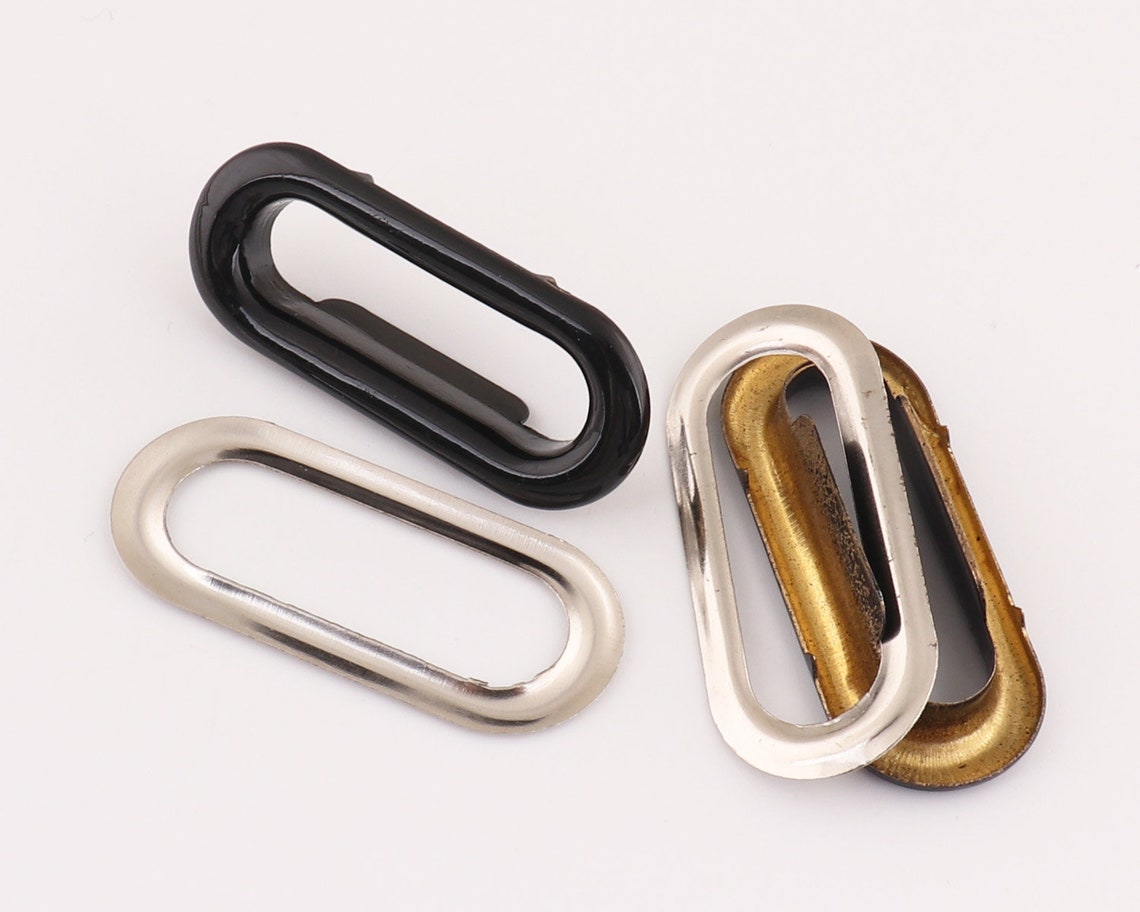 Oval Eyelet Grommets With Washer 1 Inch Innerblack Metal Etsy