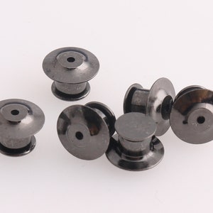 Pin Backs Pin Keepers Locking pin backs brooch Pin Locks Safety Clasp Badge Accessories DIY Gunmetal 10pcs