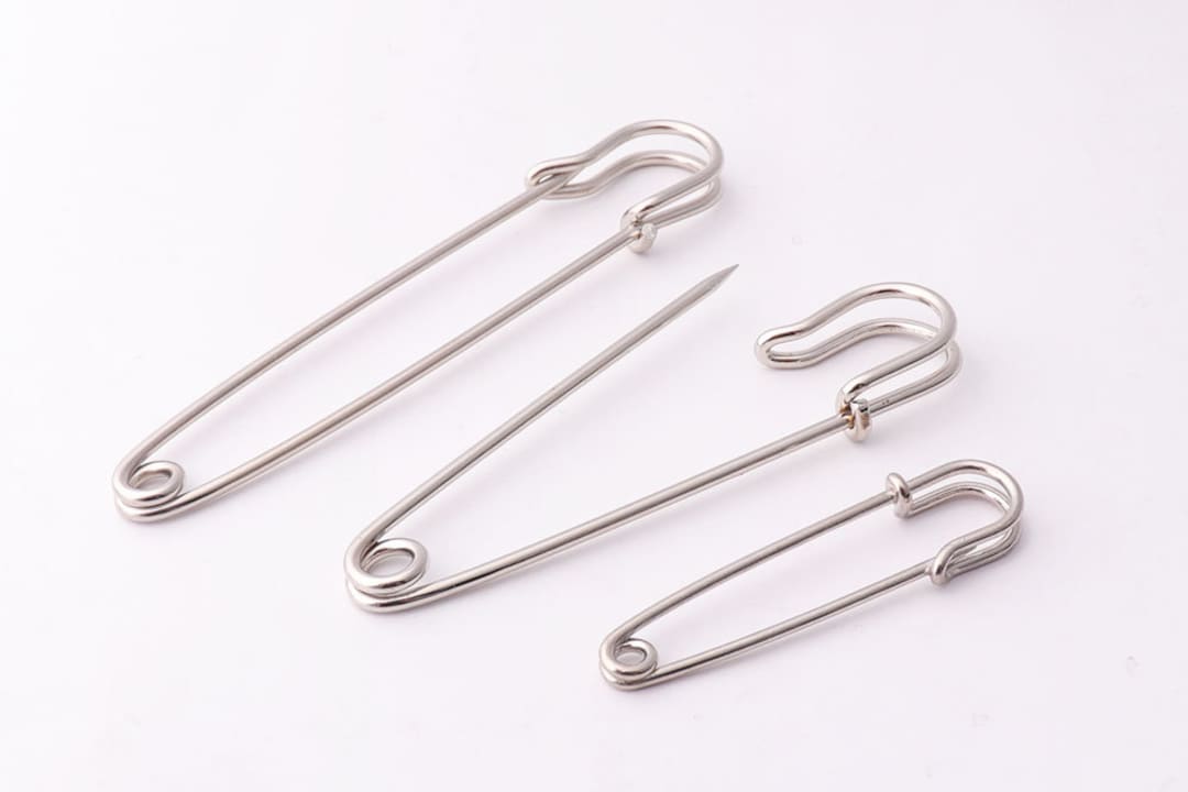 Silver safety pin sale
