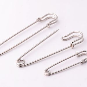 10pcs Silver Safety Pins 50mm 57mm 70mm 77mm 88mm 120mm Larger Safety Pins Kilt Pins Broochs metal safety pins Bar Pins