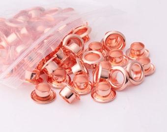 100set Rose gold Eyelet Grommets with washer 10mm 13mm Brass Grommets Eyelets Metal eyelets For Bead Cores Clothes Leather