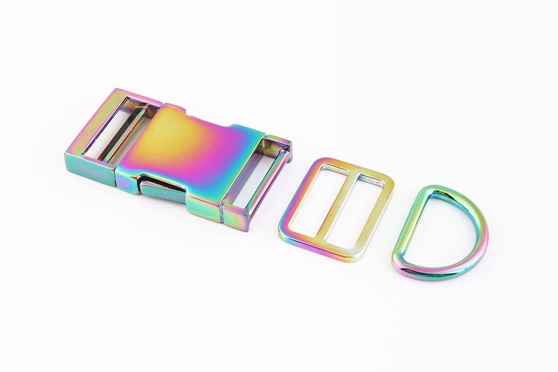 1inch Dog Collar Hardware Sets Rainbow Release Buckles Etsy