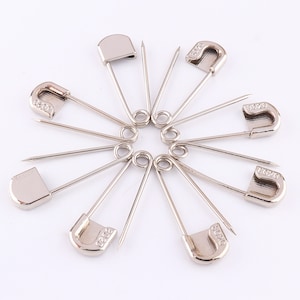 Silver Safety Pin Stitch Marker Kilt Pin Craft Brooches Bar Pins Safety Pin Charm Supplies Sewing Supplies 35mm 10pcs