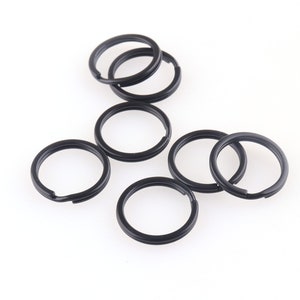 Black Split Key Rings 20mm Key Ring Keychain Key Rings Flat Keyrings Jump Rings Key Chain Findings High quality 15pcs