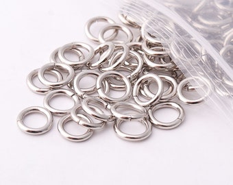 50pcs 6mm(inner) Silver Jump Rings Bulk jump rings Closed jump rings Round Jump Rings Jumprings Connector Jewelry Making Supplies