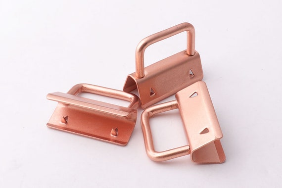 12pcs Rose gold Key Fob Hardware Key Chain key rings Ribbon Key Fobs Fabric  Keyfob For Lanyards Keychains Straps Wristlets