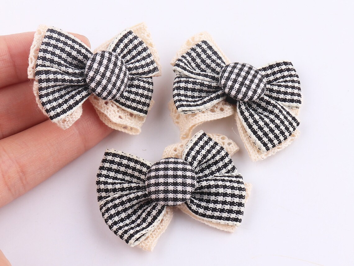 Hair Bow Hair Clips Lace Bowknot Charms Girls Hair Bows Black Etsy