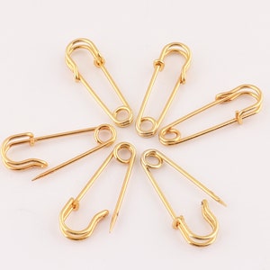 Gold safety pins 27mm  Kilt Pins Safety Pin Brooch Kilt Pin Broochs Jewelry Making 30pcs