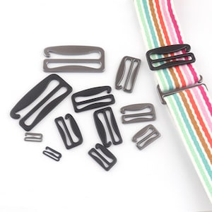Multiple sizes G hooks Gunmetal/Black Metal Strap buckle Bag hook Bra Making strap hooks Lingerie Supplies hook webbing hook strap buckle