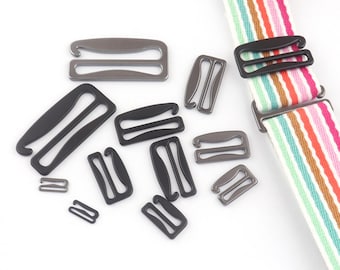 Multiple sizes G hooks Gunmetal/Black Metal Strap buckle Bag hook Bra Making strap hooks Lingerie Supplies hook webbing hook strap buckle