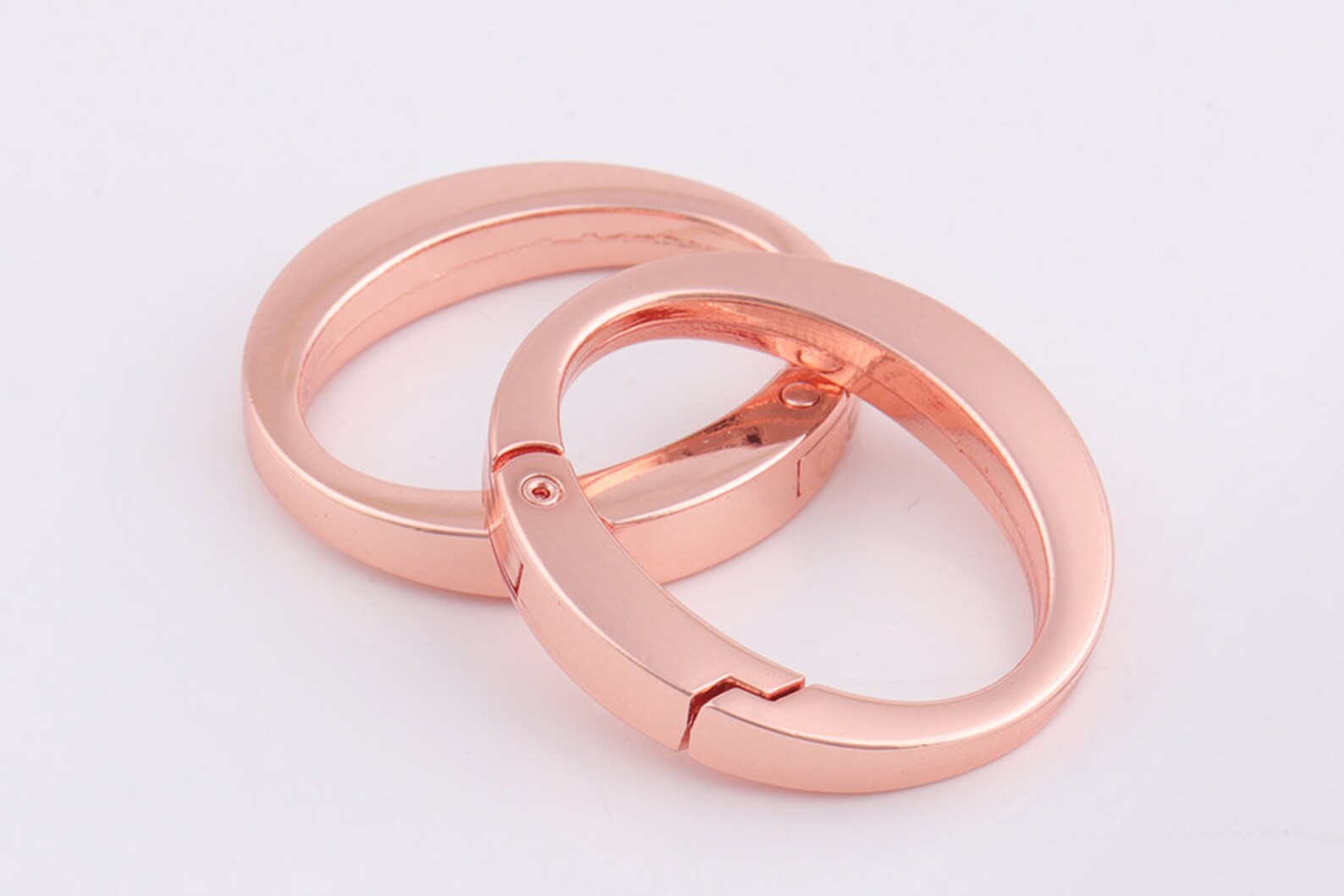 Rose Gold Spring Gate Ring 35mm*32mm Oval Gate Ring Spring Oval Ring ...