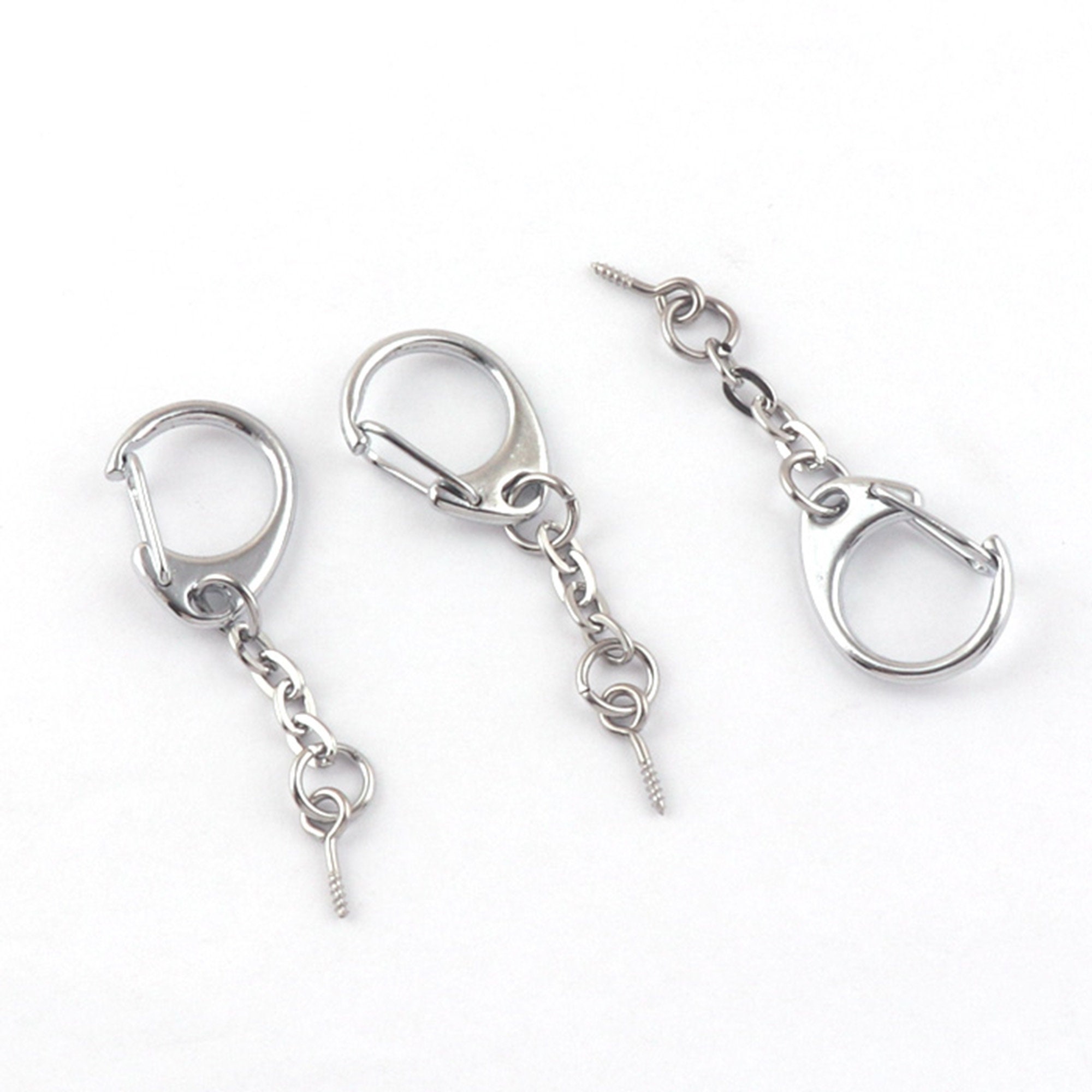 10pcs Key Chain With Screw Push Gate Snap Hooks Lanyard Clasp Swivel ...