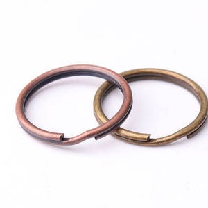50pcs 20mm Split Key Ring Large Split Rings Bronze Copper Round Split Keyring Double Loops key rings key chain ring split keyrings Findings