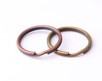 50pcs 20mm Split Key Ring Large Split Rings Bronze Copper Round Split Keyring Double Loops key rings key chain ring split keyrings Findings