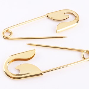 Safety Pin Giant Laundry Pins Kilt Pins Brooch Pin Back Jumbo Horse Blanket Pins Gold 10cm 5pcs image 3