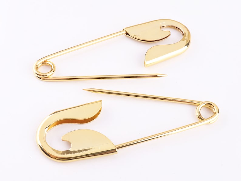 Safety Pin Giant Laundry Pins Kilt Pins Brooch Pin Back Jumbo Horse Blanket Pins Gold 10cm 5pcs image 3