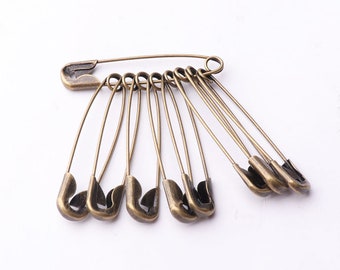 50pcs Safety pins 36mm*8mm Bronze safety pins Kilt Pins Safety Pin Brooch metal safety pins Brooch safety pins