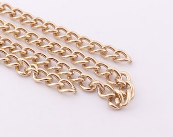 Gold Plated chains 5mm(w) Links Chain twisted chain Cable Chain Bulk Chain Wholesale Chains