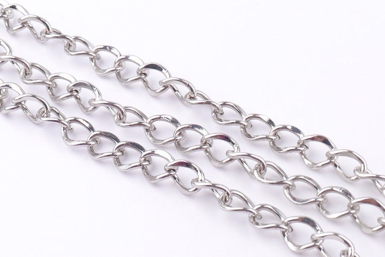*11mm Silver Chains Links Chain Twisted Chain Jewelry Chains Cable Chain Findings By The Foot l w Curb Chains 8mm
