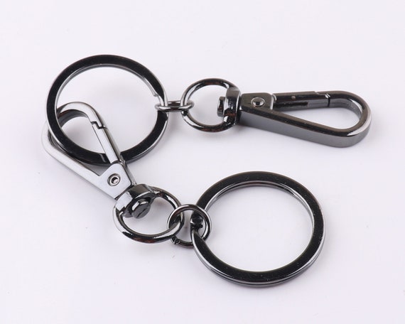 Keychains Key Rings Gunmetal Keychain Key Ring With Lobster Swivel Clasps  Snap Clip Hook, Key Ring, Split Rings 6pcs 