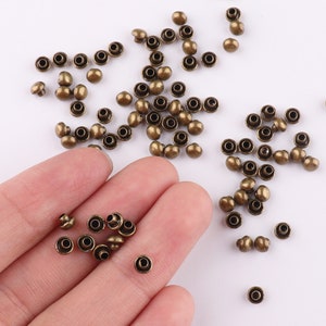 Bronze Rivets Rapid Rivets Double Cap Rivets 4*6mm Mini Round rivet studs metal rivet for Leathercraft purse bags shoes 100/500sets