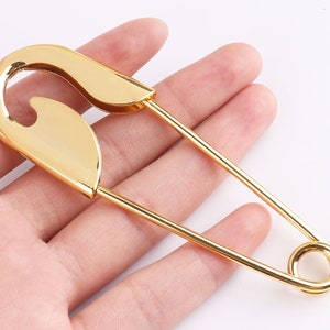 Safety Pin Giant Laundry Pins Kilt Pins Brooch Pin Back Jumbo Horse Blanket Pins Gold 10cm 5pcs image 1