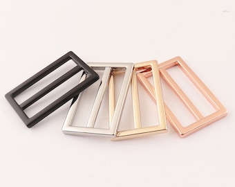 Hebillas rectangulares, ajustador de hebilla deslizante, hebilla trideslizante, correa para bolsa, correas de 38mm, hebilla deslizante ajustable, 4 Uds.
