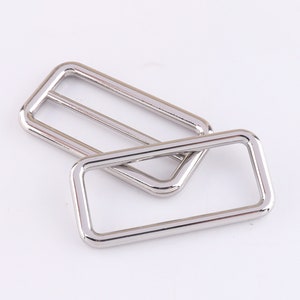 Slide Buckle Belt Buckle Bag Buckle Rectangular Adjuster Buckle With Rectangle Rings Purse Loop 32/40mm HIGH Quality Silver 4sets